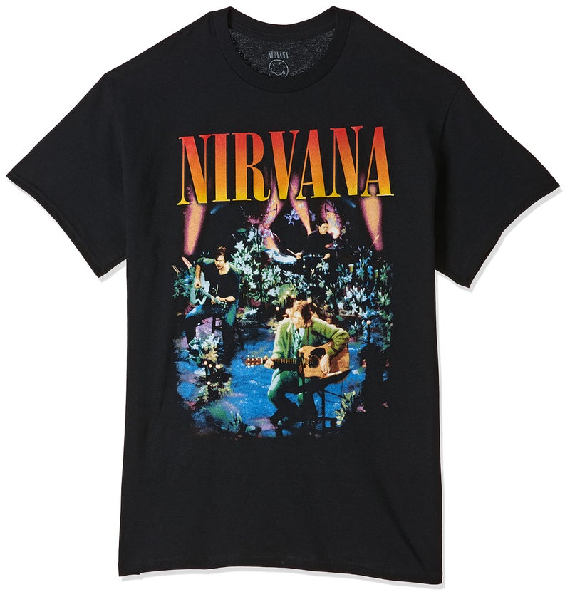 Nirvana FEA unisex adult Nirvana Live Concert Photo T-shirt T Shirt, Black, X-Large US - Image 1